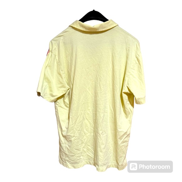 Patagonia Trout Fitz Roy Cotton Polo Shirt Short Sleeve. Men's Medium. Yellow.‎ - Picture 4 of 5